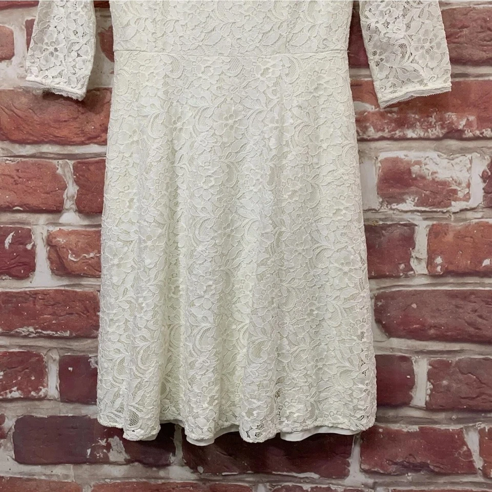 Vestido Casa Blanca Mercado Negro Para Mujer Talla 6 Transparente Floral Encaje Cremallera Noche Foto 4 de 4