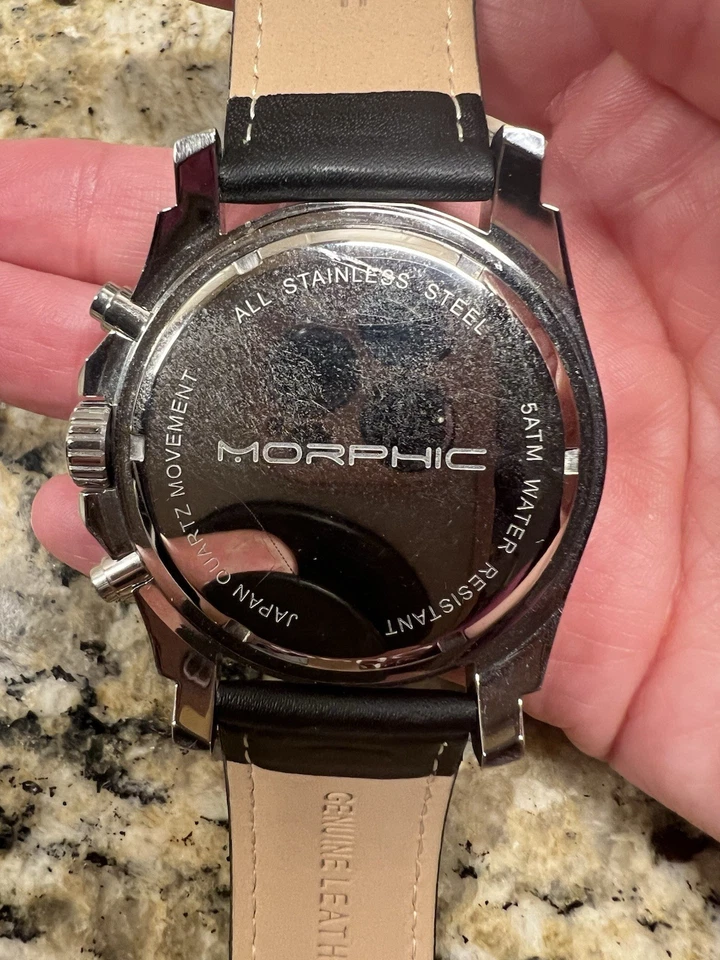 Reloj Hombre Morphic Acero Inoxidable con Correa Cuero Negro (usado) 5ATM Foto 4 de 4