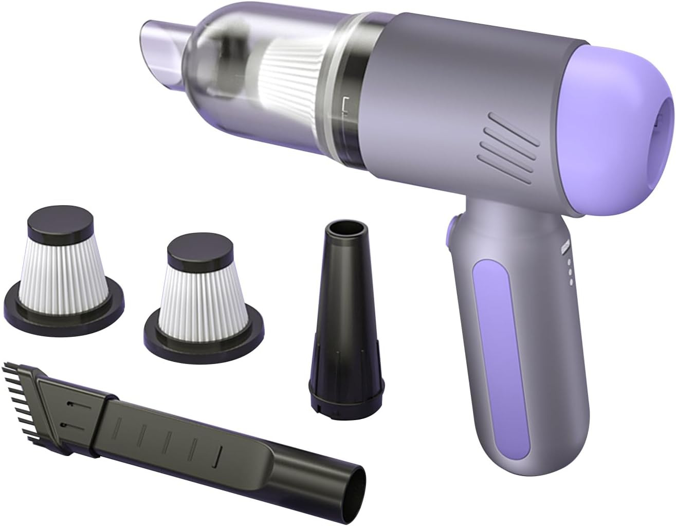 Cordless Handheld Vacuum with Strong Suction for Cars, Portable and Lightweight in Gray-image