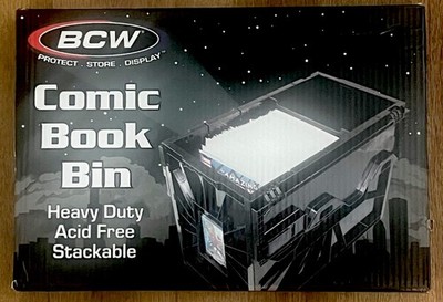  BCW Black Short Comic Book Bin Heavy Duty Acid Free Plastic + 1 Partition 
