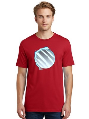 Torn-Paper-Revealing-Mirror Mens Graphic Tee,100% Cotton,Casual Summer Wear