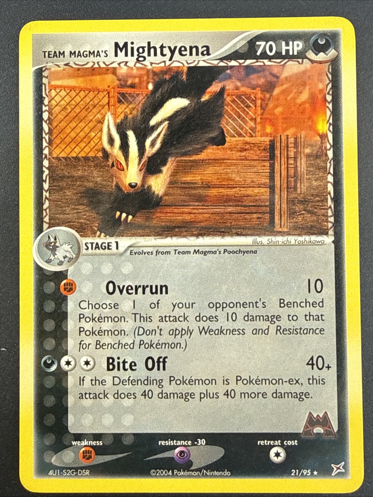 Team Magma's Mightyena - Team Magma vs Aqua 21/95 Vintage Pokemon Card NM