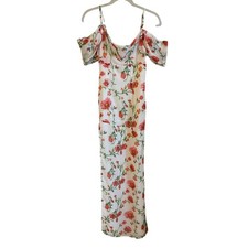 Hello Molly Maxi Dress Sz XS Rose Reverie Off The Shoulder  Floral Lined Flowy 