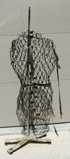 Antique Moldable Wire Torso Dress Form w/Adjustable rod and wide base standard