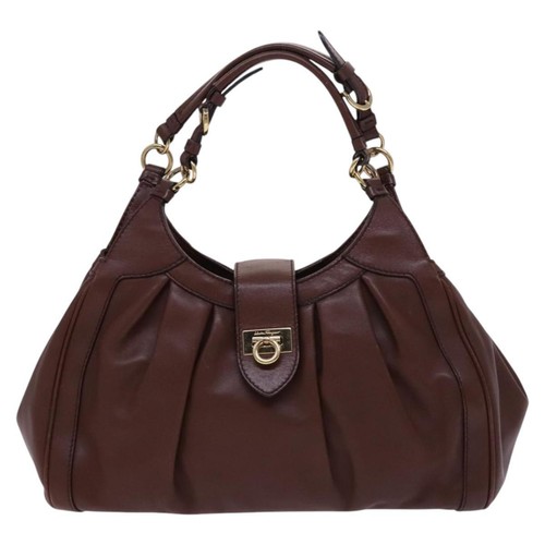 Salvatore Ferragamo Handtasche Leder 2-Wege braun authentisch bs23061 - Bild 2 von 22
