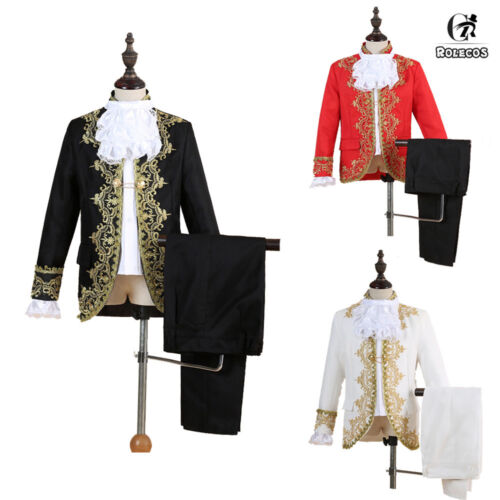 Kid Royal King Prince Costume Kids Medieval Leader Cosplay Jacket Pant Full Set - Afbeelding 1 van 24