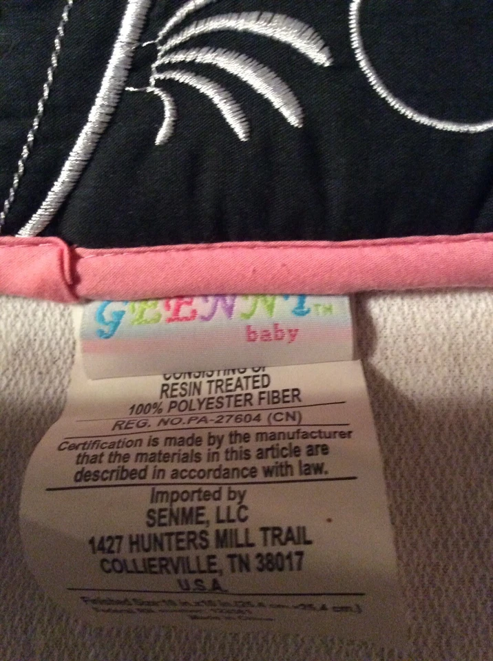 Geenny Baby Boutique FLOR NEGRA/ROSA NIÑA CUNA colgante de pared Foto 3 de 4