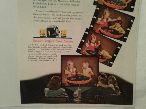 Set of Two Vintage 1947 Kodak Movie Camera Advertisements - Picture 5 of 8