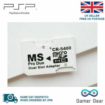 Pro Duo Speicheradapter Dual 2 Steckplätze Micro SD TF Konverter für PSP
