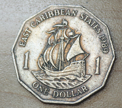 1989 East Caribbean States 1 Dollar Ship