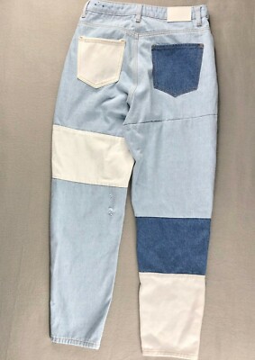 Missguided Womens Sz8 High Waist Patchwork Distressed Mom Jeans, 90s, Y2K,  Riot | eBay