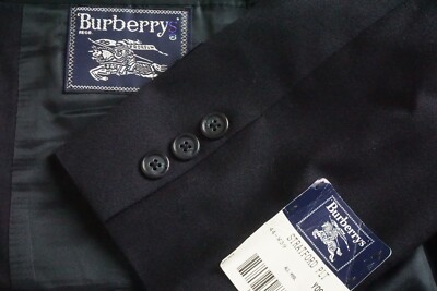 Burberry Stratford All Wool Solid Navy Blue Sport Coat Blazer Sz - Main Image
