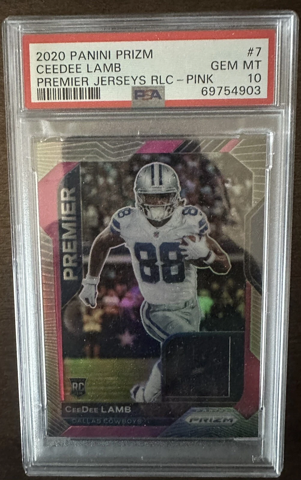 CeeDee Lamb Panini Prizm Premier Jerseys Relics #7 Pink