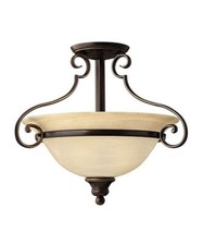 Antique Bronze Semi-Flush Fitting Ornate Ceiling Light