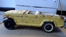 1970's Vintage Tonka Yellow Jeepster Press Steel USA 13" Long