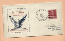 U.S.S.  BRONSTEIN NAVY DAY OCT 27,1945 FIRST LINE DEFENSE   NAVAL COVER