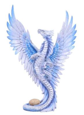 Erwachsene silberne Drachenfigur (Anne Stokes)