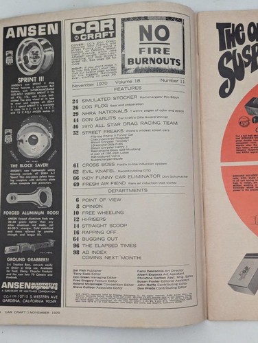Car Craft Drag Racings Complete Magazine Nov 1970 - Street Funny Car - Picture 2 of 2