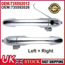 Fiat 500 Offside Left + Right Drivers Side Chrome Outer Door Handle 735592012