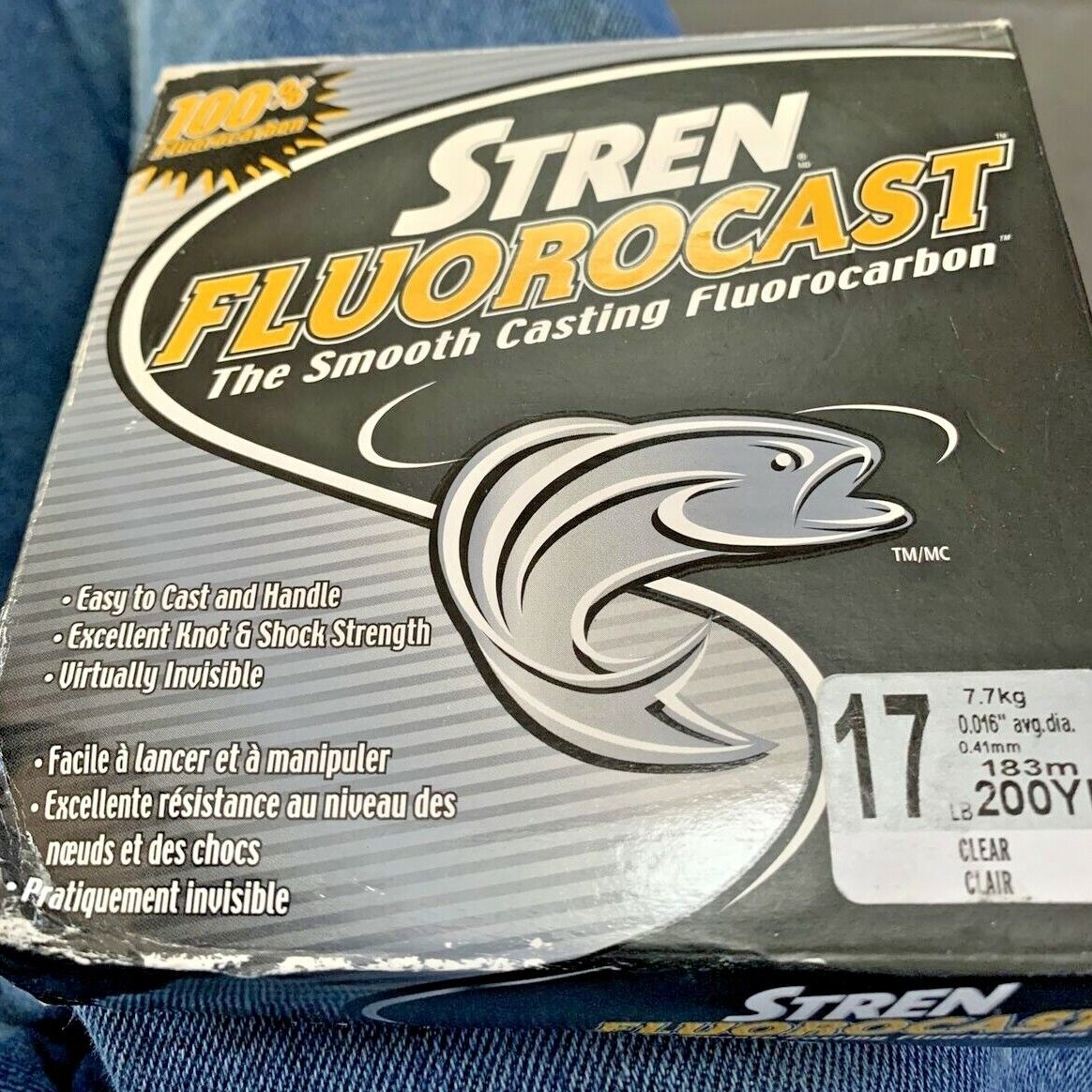 new boxed fishing Line stren  fluorocast 17 lb  200 yards clear