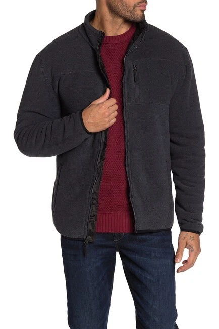 weatherproof Faux Shearling Lined Funnel Neck Jacket,OMBRE BLUE, XL