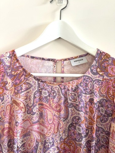 Sussan Midi Dress Size 16 Pink Purple Paisley Print Short Sleeve - Picture 2 of 11