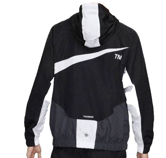 Nike Swoosh Lined Woven Black Jacket Hooded Windrunner Logo Nike Swoosh Lined Woven Black Jacket Hooded Windrunner Logo