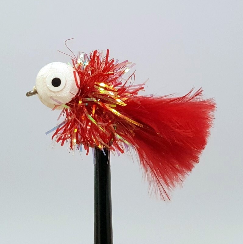 3 x Red Fritz No Wing Booby Fly Fishing Trout Flies Size 10  (BB49)