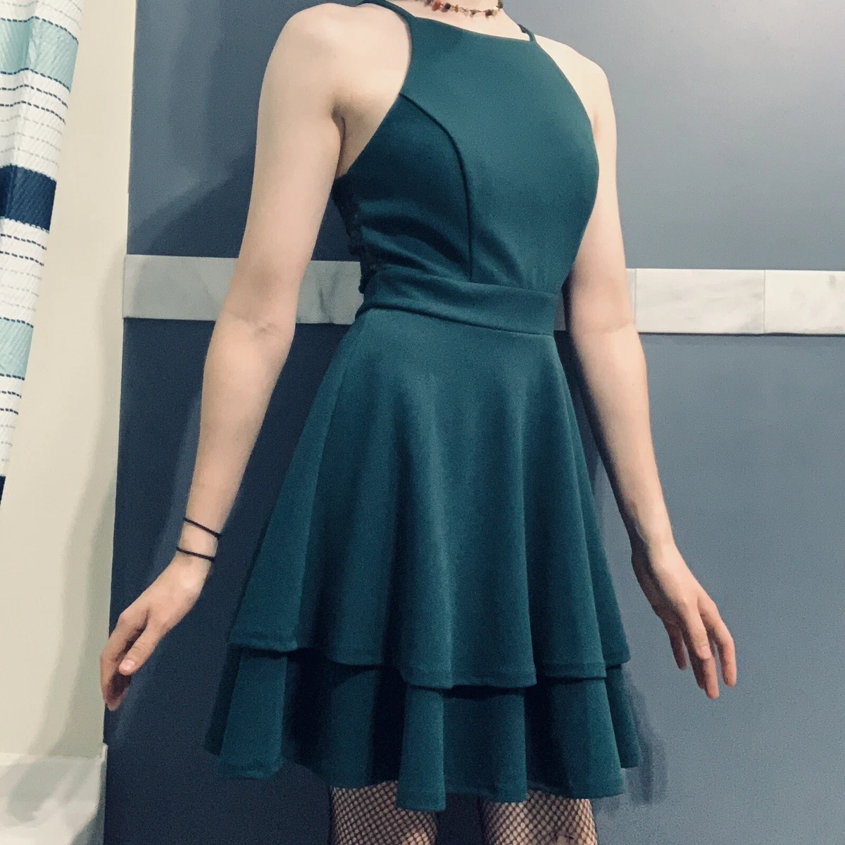 Forest green top homecoming dress