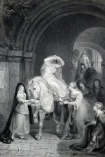 LADY GODIVA by George Jones SIGNED by Engraver James B Allen Printers Proof Art