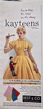 1956 Womens Kay Windsor Kayteens dress marionette puppet vintage fashion ad