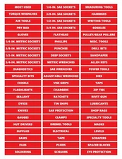 Toolbox Organizational Magnetic Labels Ultimate Set By DCM Solutions