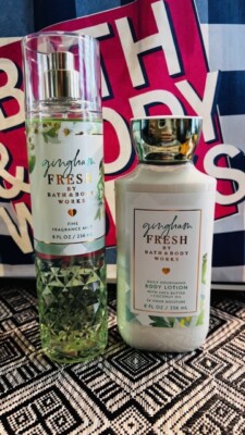 Bath & Body Works GINGHAM Fresh FINE FRAGRANCE MIST & BODY CREAM SET  NEW