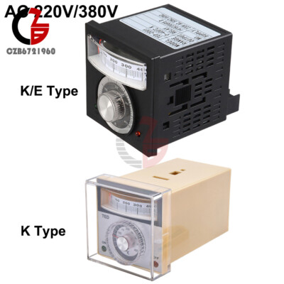 AC220V/380V Thermostat Temperature Controller E/ K Type Pointer Display 0-400 