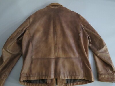 VTG Banana Republic 100% cow hide leather zipper front