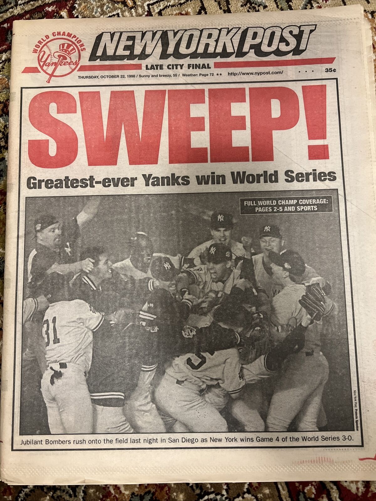 1996 NY Yankees World Series Framed Newspaper Cover Print -  Denmark