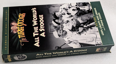 The Three Stooges All the Worlds a Stooge (VHS, 1994, Columbia