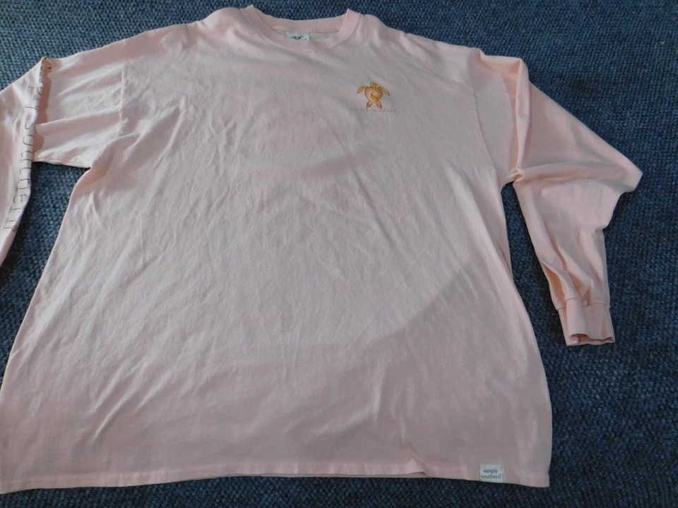 Camisa Simply Southern Para Hombre 2XL XXL Rosa Floral Gráfico Camiseta Logo Clásica Foto 3 de 4