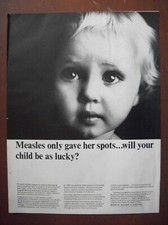 Vintage 1965 Original Magazine Ad PHARMA MERCK CO Measles Only Gave Her spots