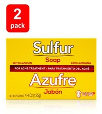 2 PACK - GRISI SULFUR SOAP  ACNE TREATMENT BARS 4.4 oz / JABON AZUFRE PARA ACNE