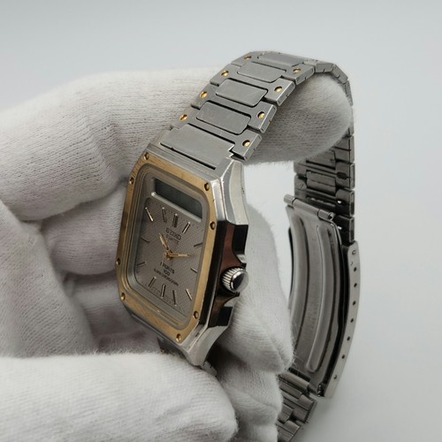 Reloj de cuarzo Seiko Sports 100 vintage de dos tonos Ana-Digi para hombre H557-5179 - Imagen 8 de 14