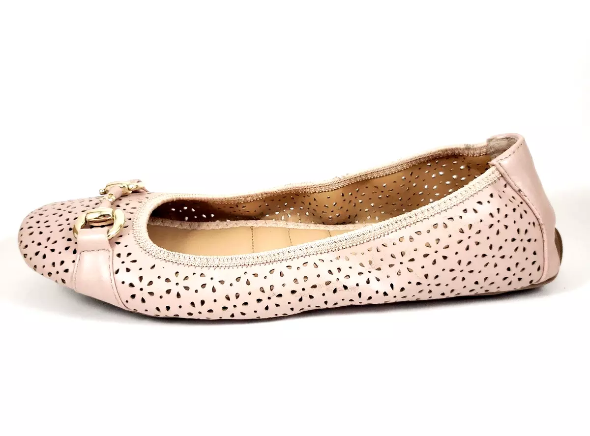 Me Too Lila Womens Pink Faux Leather Cutout Ballet Flats Shoes Size 8