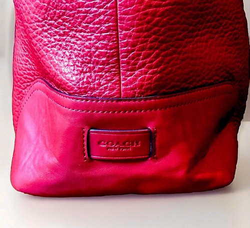 Bolso de hombro de gran tamaño de cuero caído rojo COACH Hadley - Imagen 6 de 23