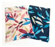 PURE SILK Large Long Scarf Head Neck Wrap Summer Cover Up Blue Pink Shawl Stole