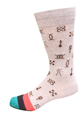 Hot Sox Men's Kwanzaa Principles Crew Sock 1 Pair, Grey Heather, Men's 10-13