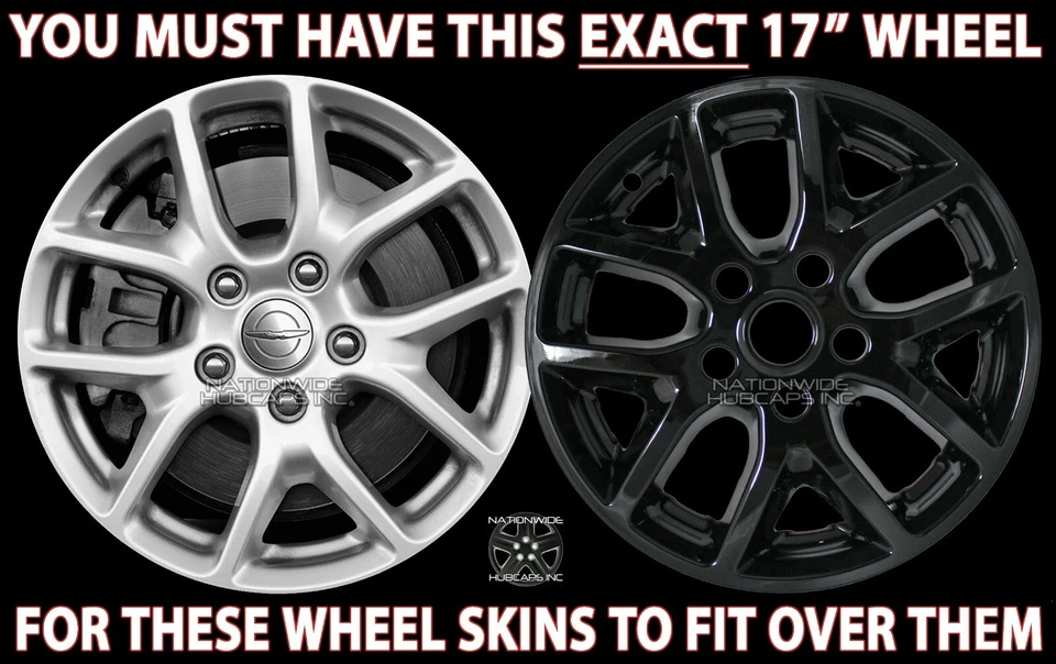 Cubiertas de llanta para Chrysler Pacifica Voyager 2017-25 negras de 17" Foto 2 de 4