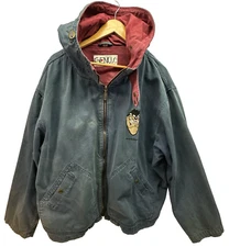 Genus Mickey Mouse Rare Utility Jacket Size XL Blue Zip Hood FADED ***READ ALL