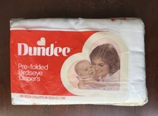 Dundee Cloth Diapers 12 Pack Birdseye Weave Pre-Folded Vintage Baby Cloths USA