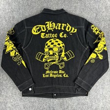 NEW Vintage Ed Hardy Denim Jacket XXL Black Y...