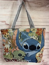 Disney Stitch & Scrump Large Embroidered Tote Shoulder Bag